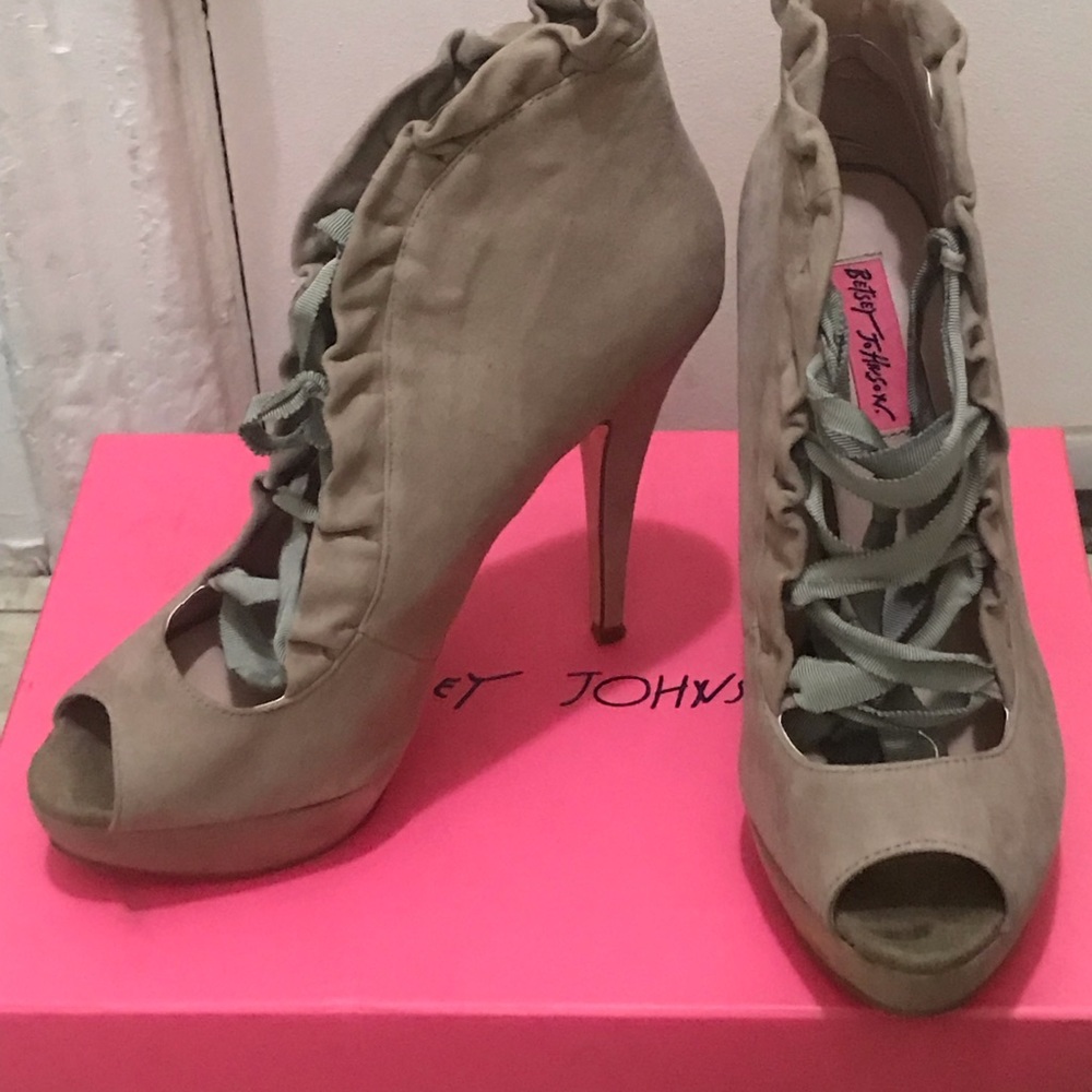 Betsey Johnson peeptoe booties